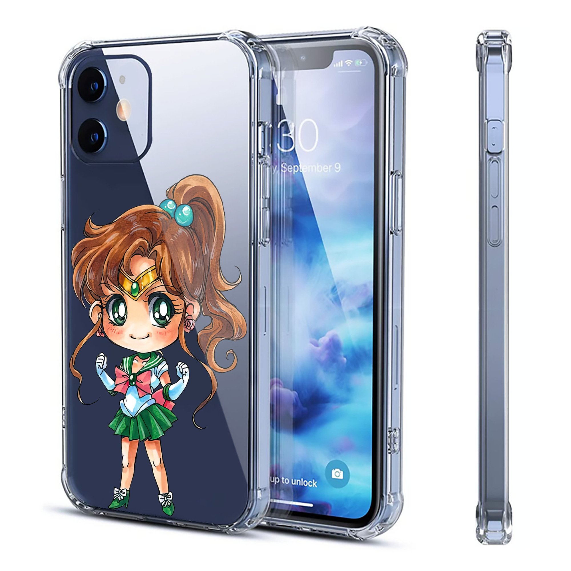 （画像用） 美少女戦士セーラームーン 木野 まこと きの まこと Sailor Moon Kino Makoto （セーラージュピター；Sailor Jupiter） 【iPhone 12シリーズ対応】透明スマホケース（クリアソフトケース）